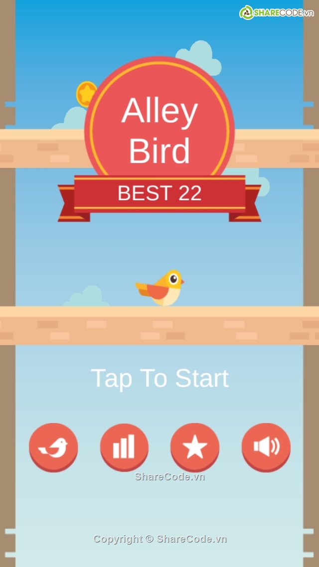 Alley Bird,Mã nguồn Unity,Mã nguồn android,trò chơi Alley Bird